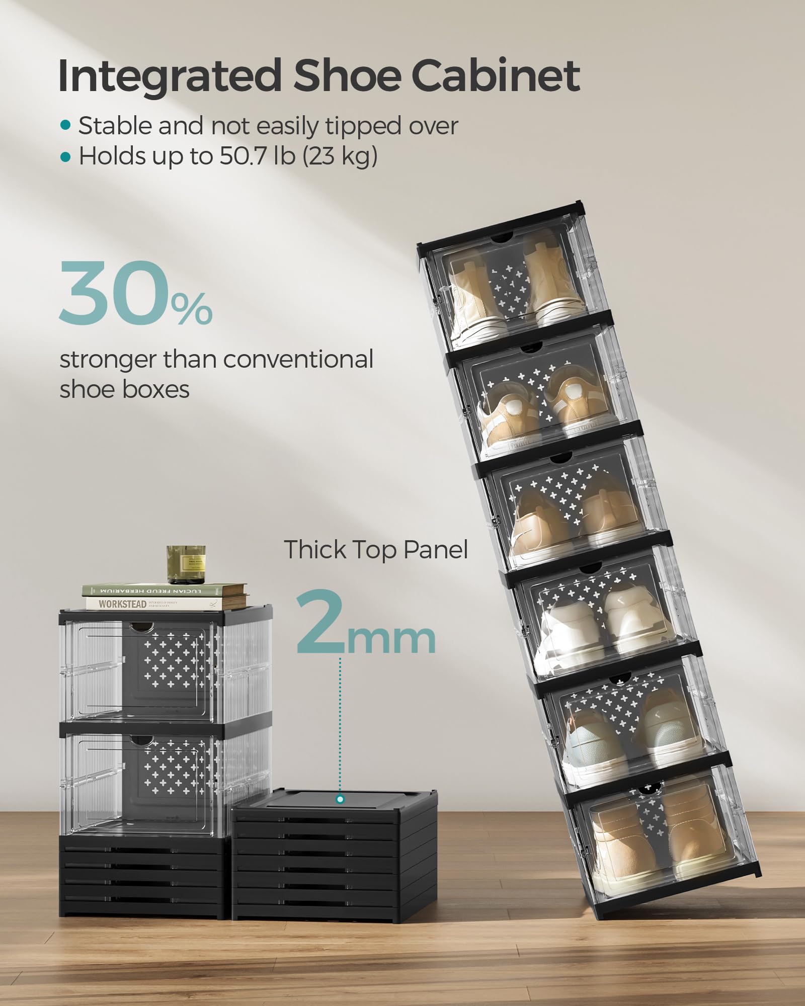 IDÉE STORAGE TALL ブラック　新品 Amazon.com: SUPER DEAL Folding Storage Ottoman Bench, 43